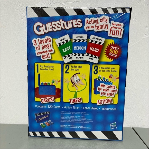 Guesstures Board Game Family Fun From Hasbro NEW SEALED 8+ 4+ Players Charades - Picture 2 of 3
